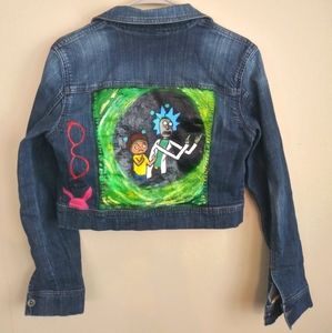 Custom painted Rick & Morty denim jacket